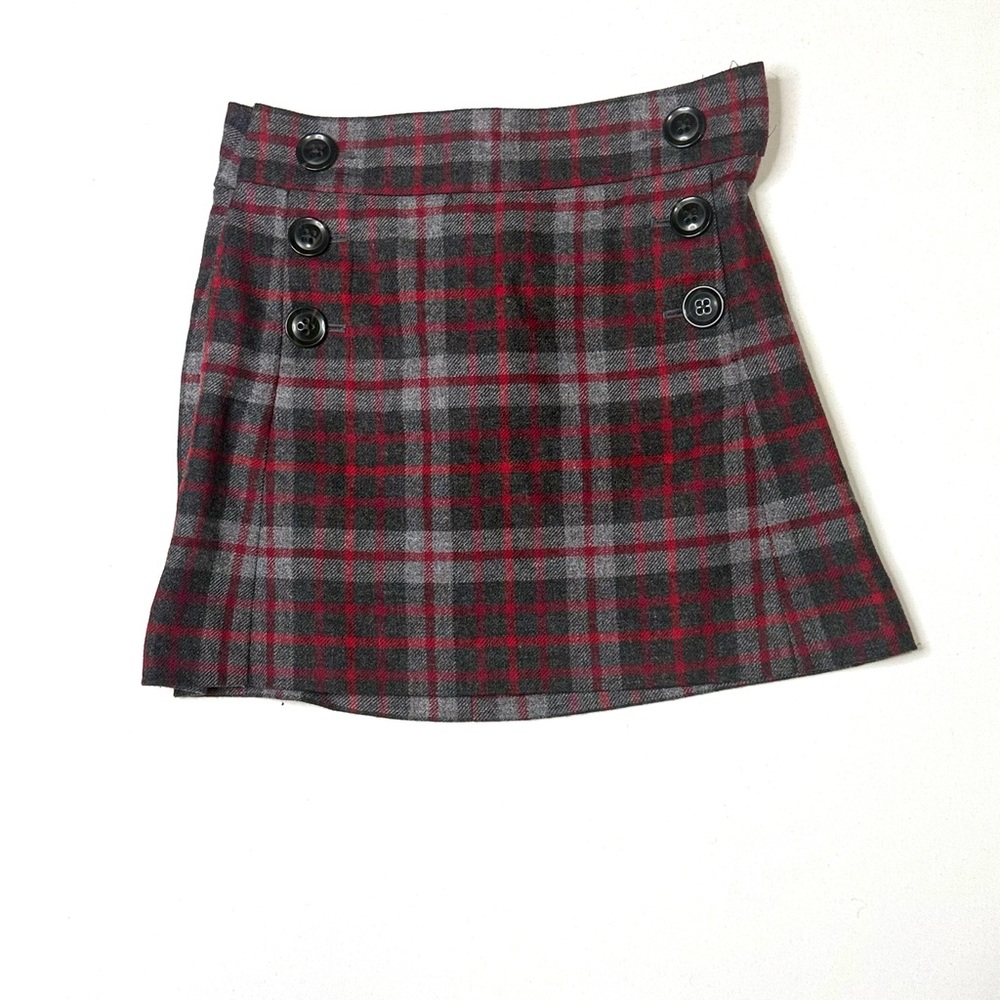GAP Red and Gray Plaid Mini Skirt